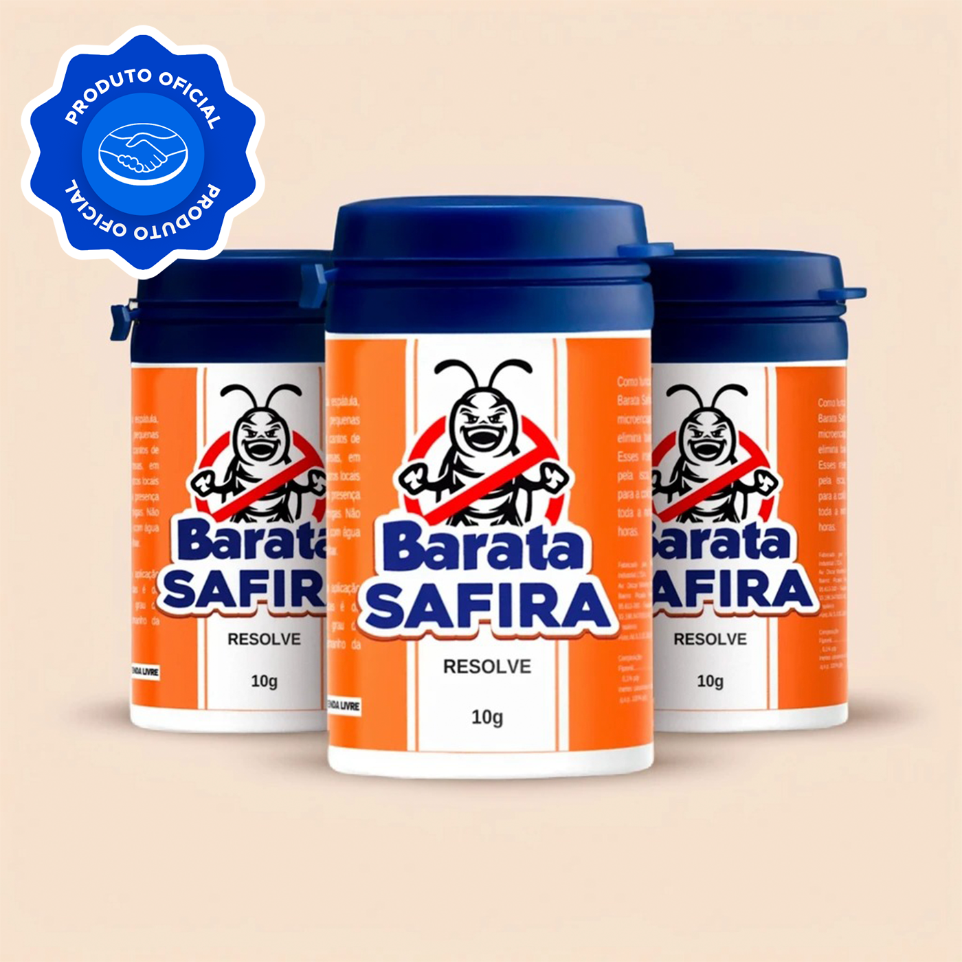 Barata Safira Resolve — Kit 3 Unidades
