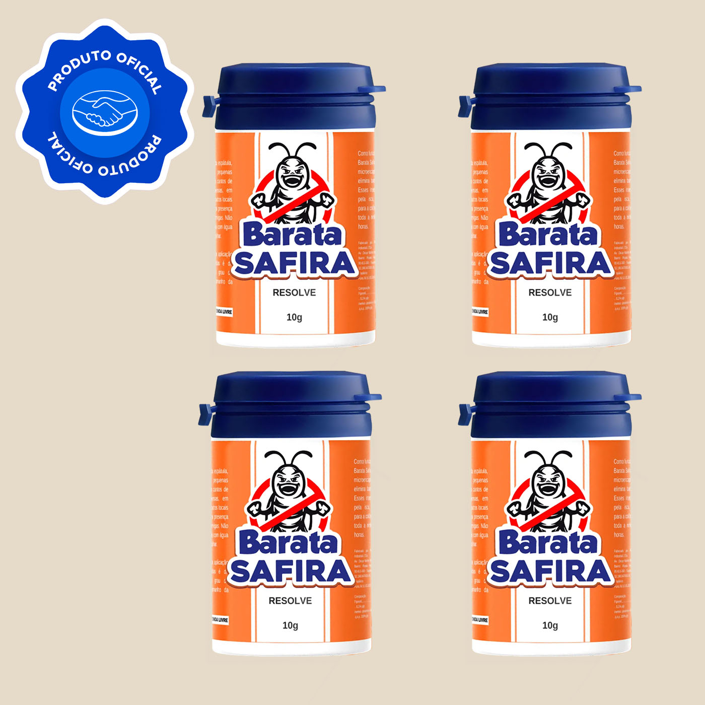 Barata Safira Resolve — Kit 4 Unidades
